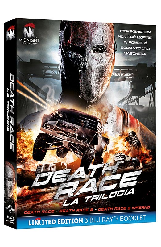 Death Race Collection 1-3 - Limited Edition Midnight Factory 3 Blu-ray + Booklet (Blu-ray) Advertisement, Poster, Person