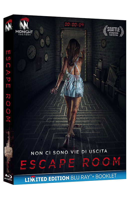 Escape Room - Limited Edition Midnight Factory Blu-ray + Booklet (Blu-ray) Cover Skirt, Book, Publication, Poster, Person