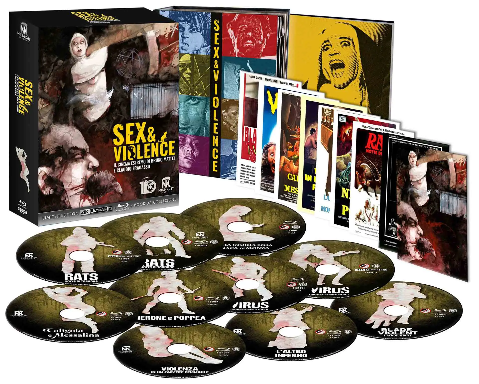 Sex & Violence - Il Cinema Estremo di Bruno Mattei e Claudio Fragasso - Limited Edition Midnight Classics 2 4K Ultra HD + 8 Blu-ray + Book da Collezione (Blu-ray) Sex & Violence - Il Cinema Estremo di Bruno Mattei e Claudio Fragasso - Limited Edition Midnight Classics 2 4K Ultra HD + 8 Blu-ray + Book da Collezione (Blu-ray)