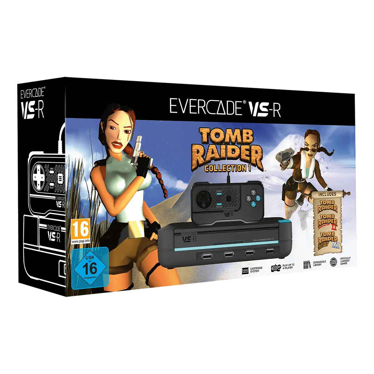 Evercade VS-R + Tomb Raider Collection 1 Cover