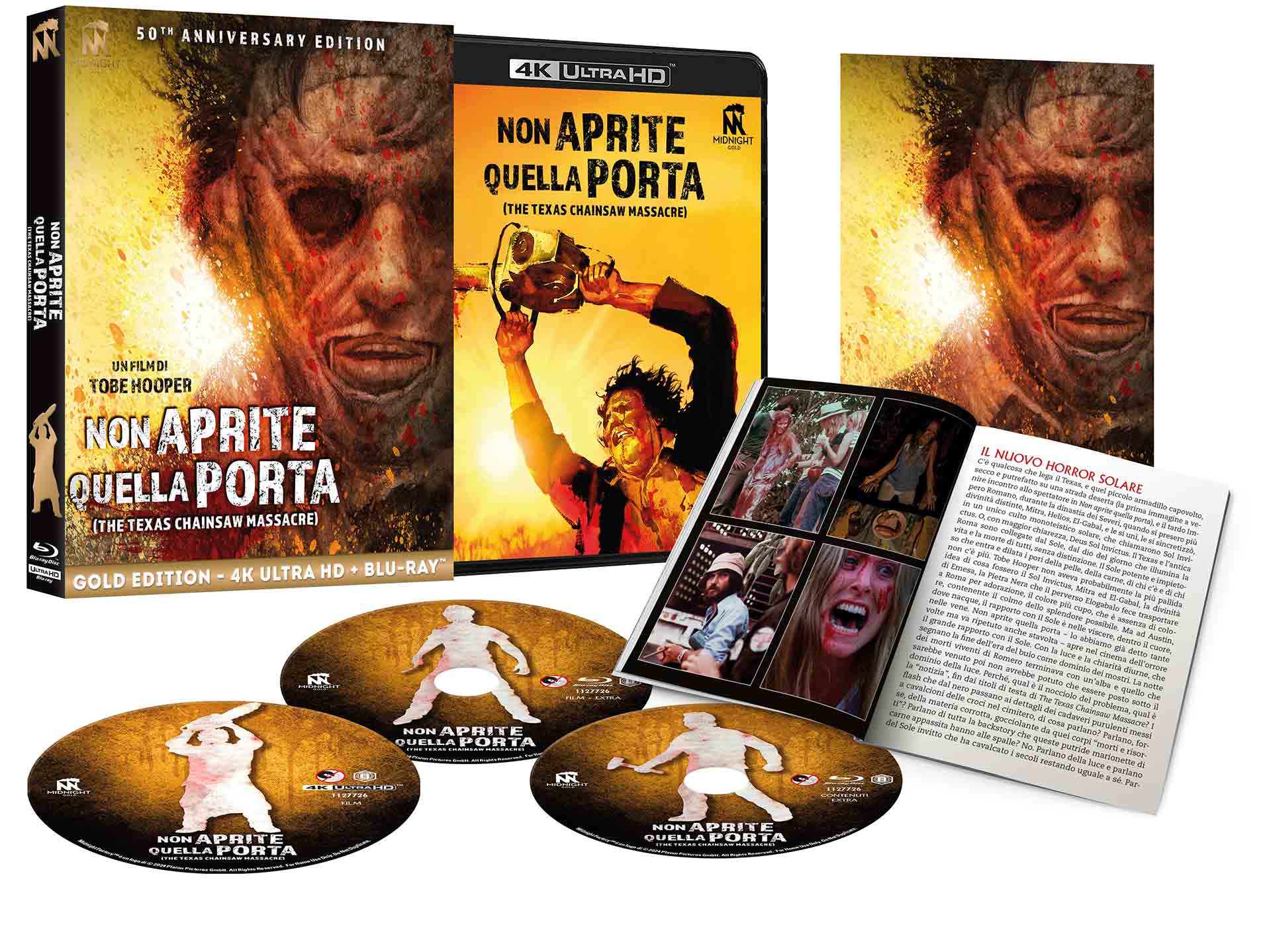 Non Aprite Quella Porta - Limited Edition Midnight Gold 4K Ultra HD + Blu-ray + Blu-ray Bonus + Booklet + Card - Edizione 50° Anniversario (Blu-ray) Non Aprite Quella Porta - Limited Edition Midnight Gold 4K Ultra HD + Blu-ray + Blu-ray Bonus + Booklet + Card - Edizione 50° Anniversario (Blu-ray)