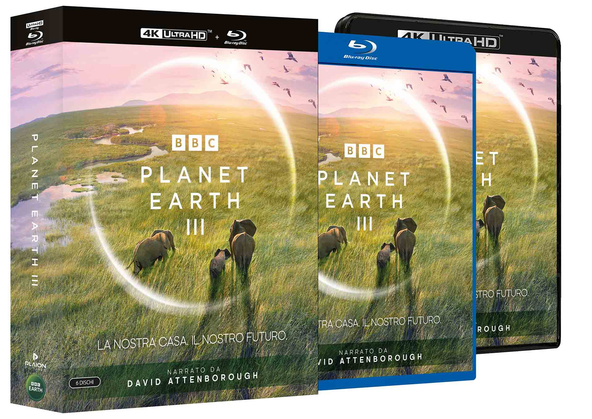 Planet Earth 3 - Le Meraviglie della Natura - Box Set 3 4K Ultra HD + 3 Blu-ray (Blu-ray) Book, Publication, Elephant, Wildlife, Cow
