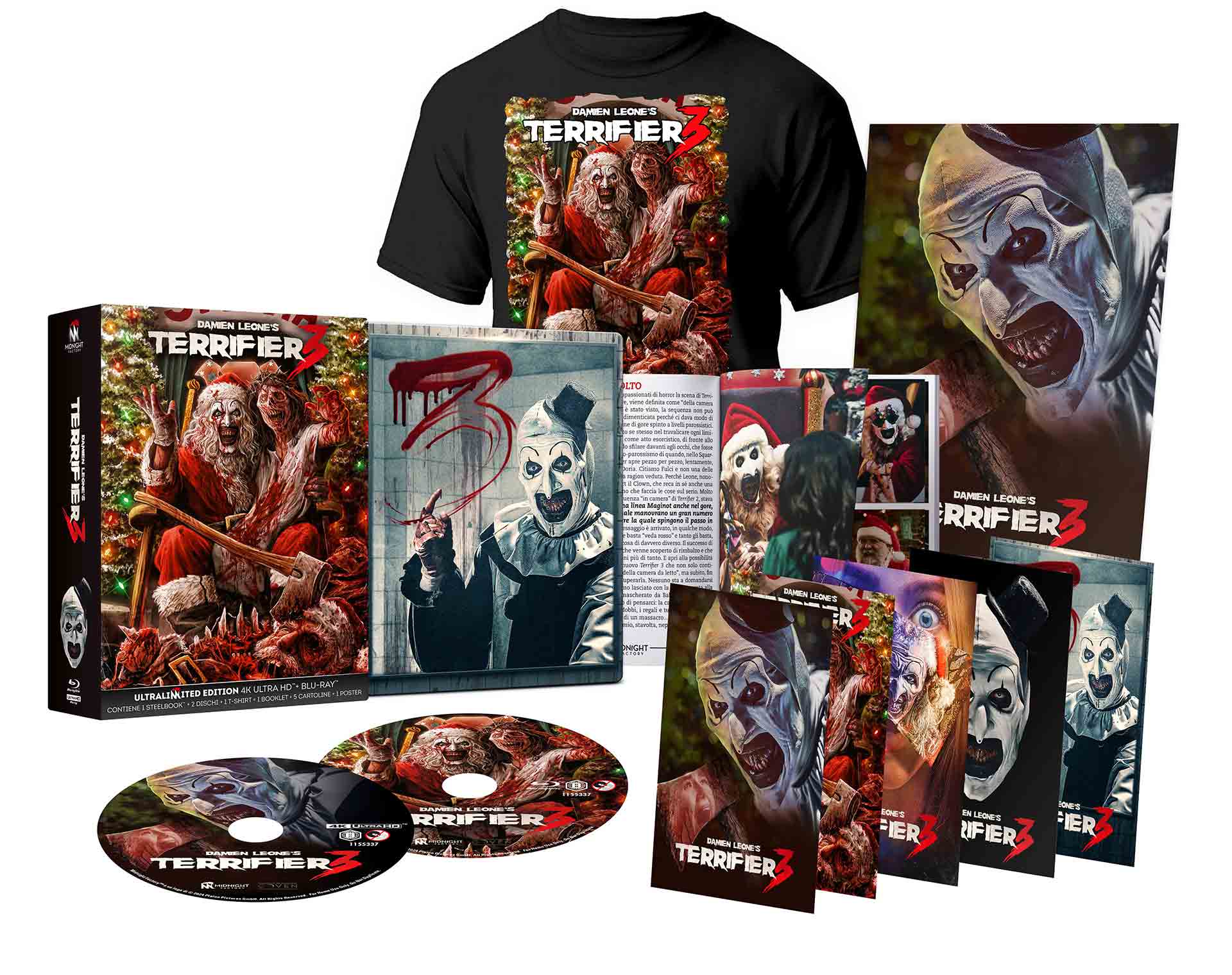 Terrifier 3 - Ultralimited Edition Steelbook Midnight Factory 4K Ultra HD + Blu-ray + Cards + Booklet + Maglietta + Poster (Blu-ray) Image 2