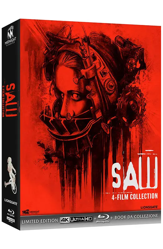 Saw Film Collection - Limited Edition Midnight Classics 4 4K Ultra HD + 4 Blu-ray + Cards + Book da Collezione (Blu-ray)
