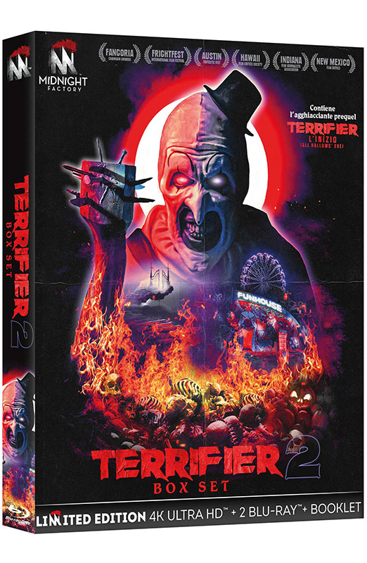 Terrifier 2 Boxset - Limited Edition 4K Ultra HD + 2 Blu-ray + Booklet (Blu-ray) Cover Terrifier 2 Boxset - Limited Edition 4K Ultra HD + 2 Blu-ray + Booklet (Blu-ray) Cover