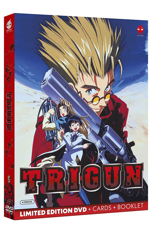 Trigun - Limited Edition Anime Factory 4 DVD + Cards + Booklet (DVD) Cover Book, Publication, Comics, Person