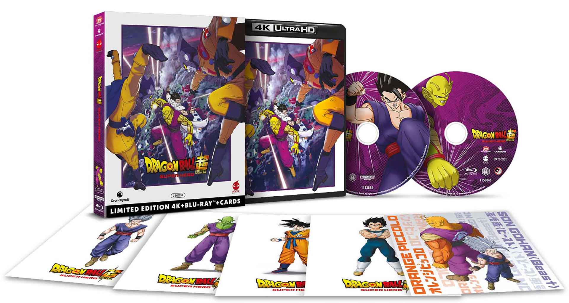 Dragon Ball Super: Super Hero - Limited Edition Anime Factory 4K Ultra HD + Blu-ray + Cards da Collezione (Blu-ray) Person, Disk, Dvd, Person, Disk, Dvd